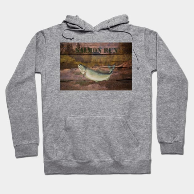 Salmon Run - Fishing Hoodie by JimDeFazioPhotography